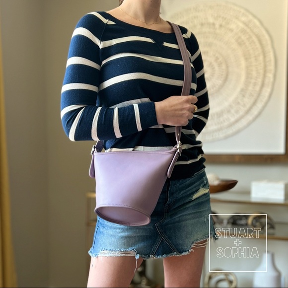 Vintage 90s Y2K Coach Maggie Duffle Bag Small Violet Purple Leather Bucket - Picture 12 of 12